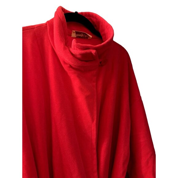 Vanity Fair Womens Red Dacron Polyester Long Robe With Belt & Pockets Size L Mad - Picture 3 of 7